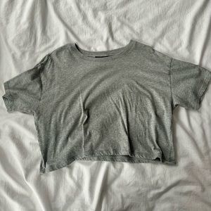 Forever21 Oversized Crop Tee ~ Gray M